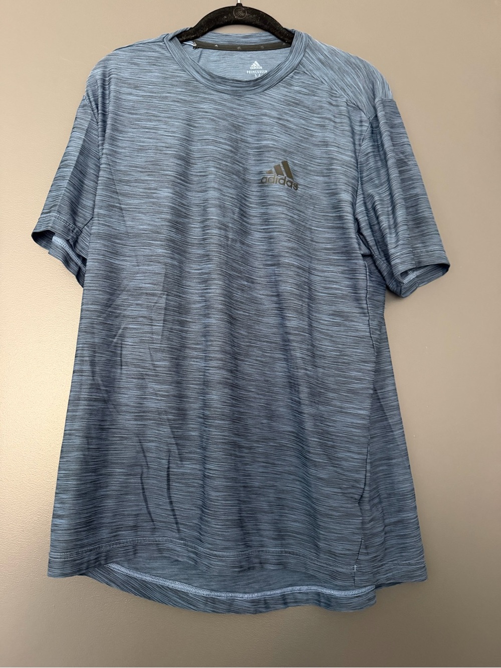 adidas Men’s Heathered Light Blue Short Sleeve Performance Tee